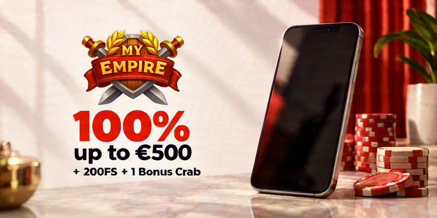 New Casino MyEmpire 100% up to €500 + 200FS + 1 Bonus Crab