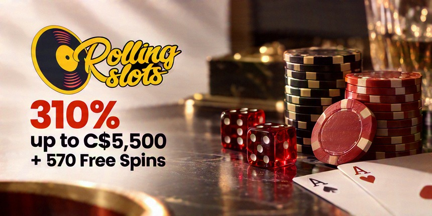 Netent Rolling Slots 310% up to C$5,500 + 570 Free Spins