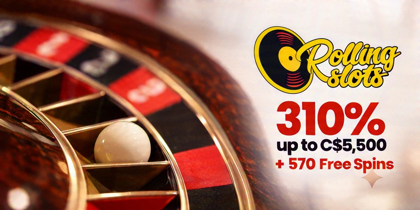 New Casino Rolling Slots 310% up to C$5,500 + 570 Free Spins